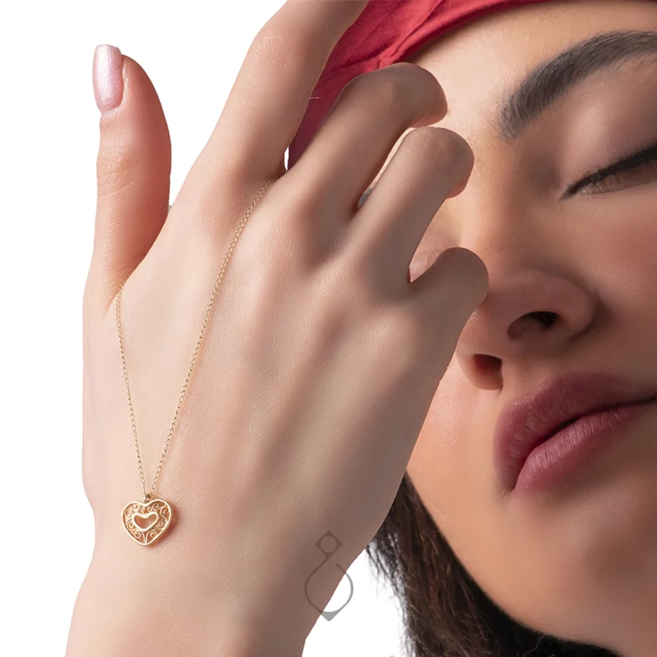 گردنبند طلا آمیتیس طرح قلب کد 166