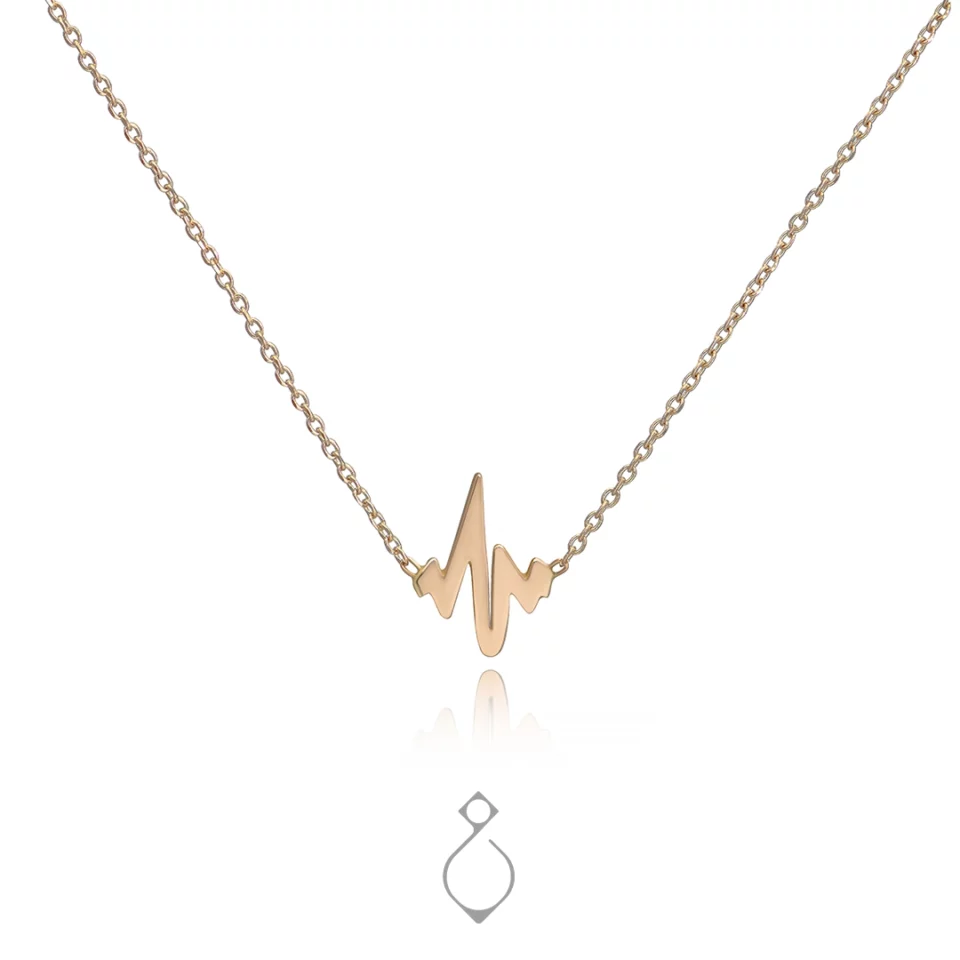 گردنبند طلا ظریف طرح نبض کد 159