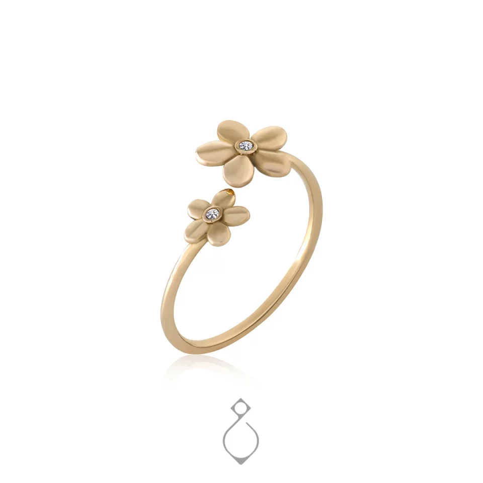 انگشتر طلا ظریف طرح گلبرگ کد 120