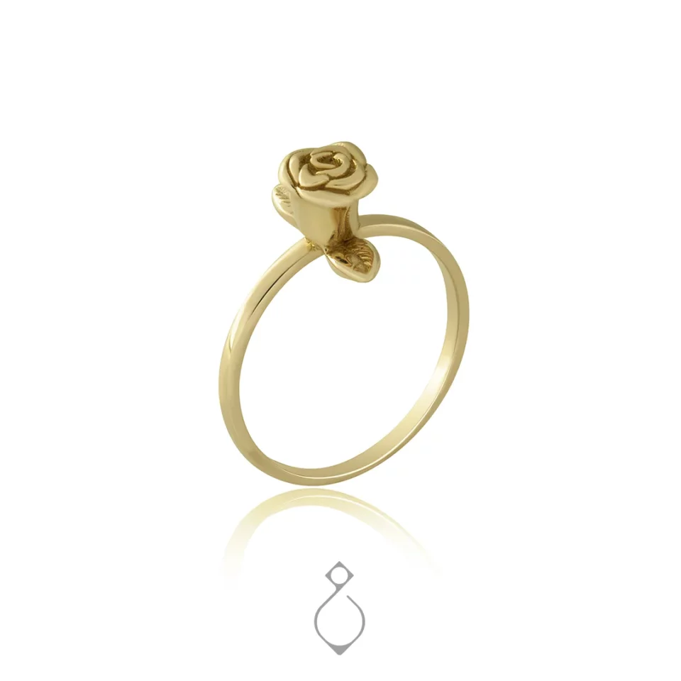 انگشتر طلا ظریف طرح رز تک کد 127
