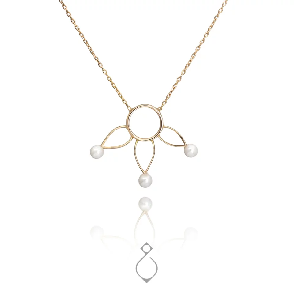 گردنبند طلا ظریف طرح بهارا کد 151