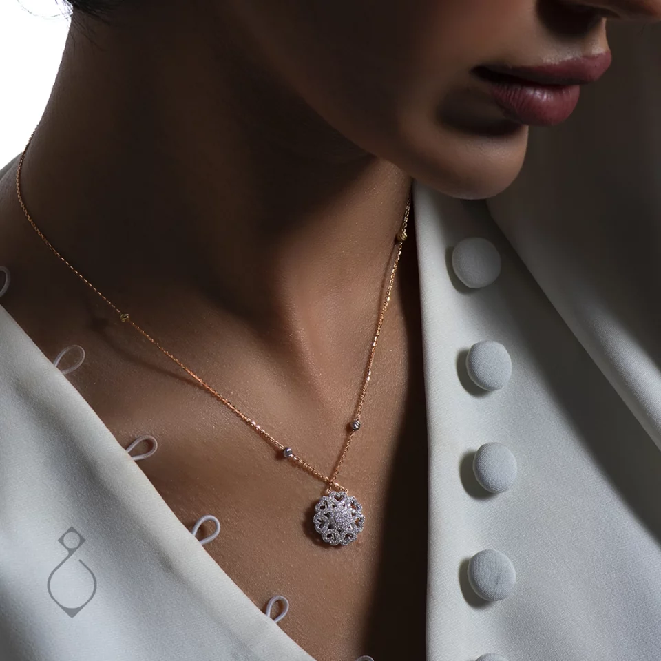 گردنبند طلا امرالد طرح جواهر کد 146