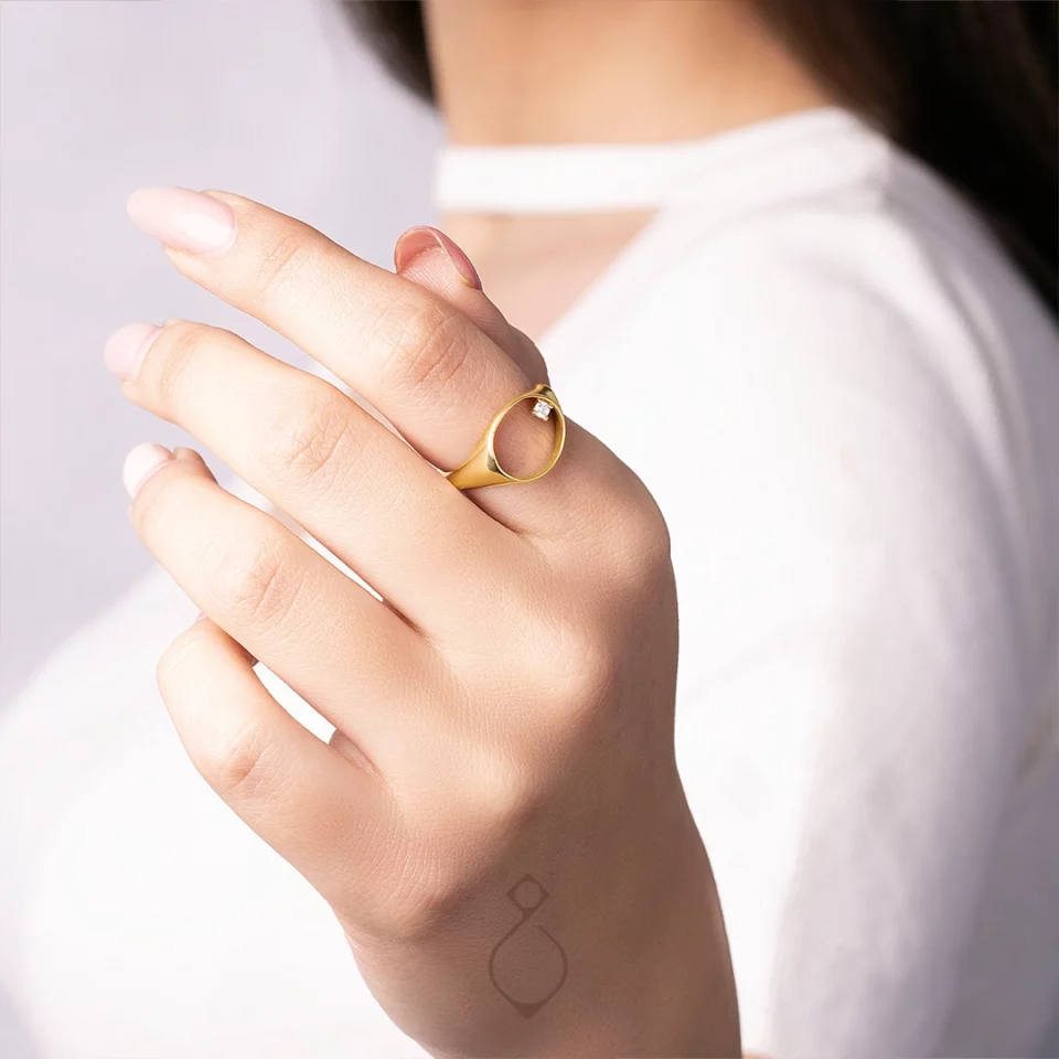 انگشتر طلا ظریف طرح هیبا کد 138