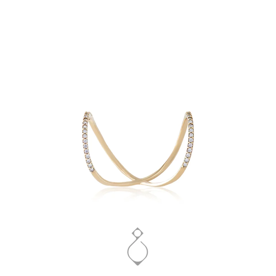 انگشتر طلا ظریف طرح موازی کد 123