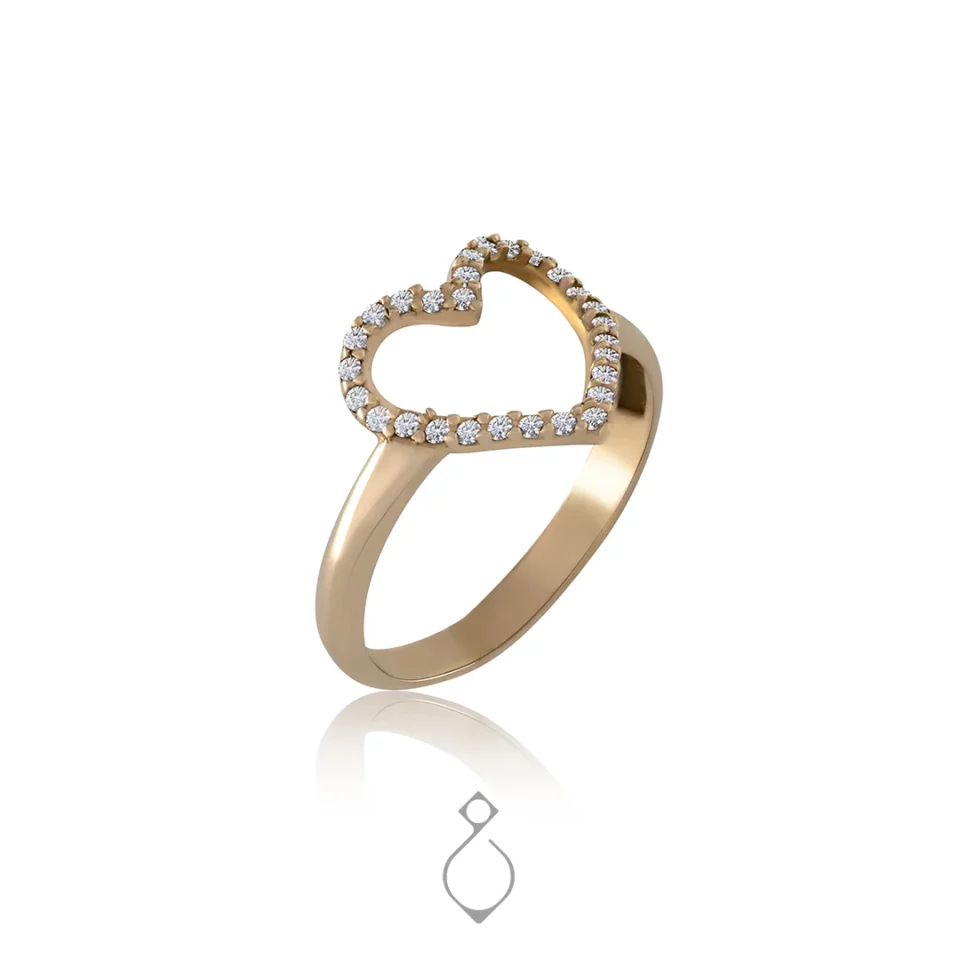 انگشتر طلا ظریف طرح قلب شاین کد 106