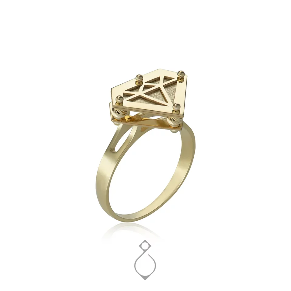 نیم ست طلا طرح الماس تخت کد 117