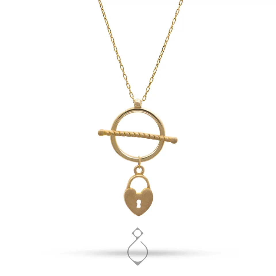 نیم ست طلا تیفانی طرح قلب قفل کد 110