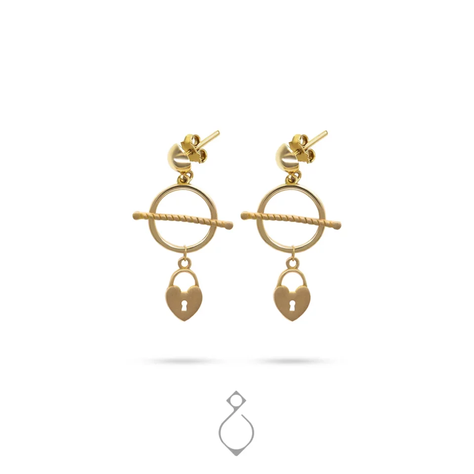 نیم ست طلا تیفانی طرح قلب قفل کد 110