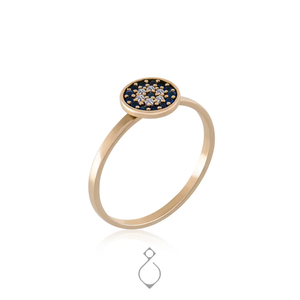 انگشتر طلا مینیمال طرح چشم و نظر کد 122