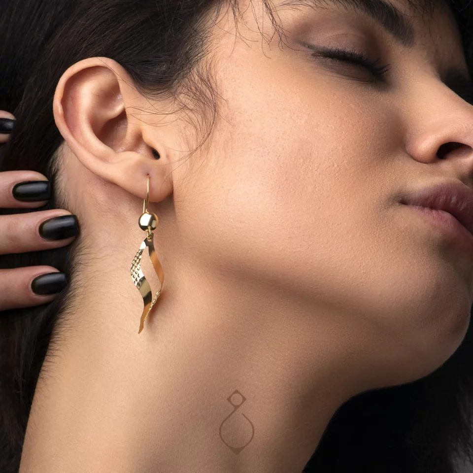 گوشواره لیزری آویز طرح لوزی کد 138