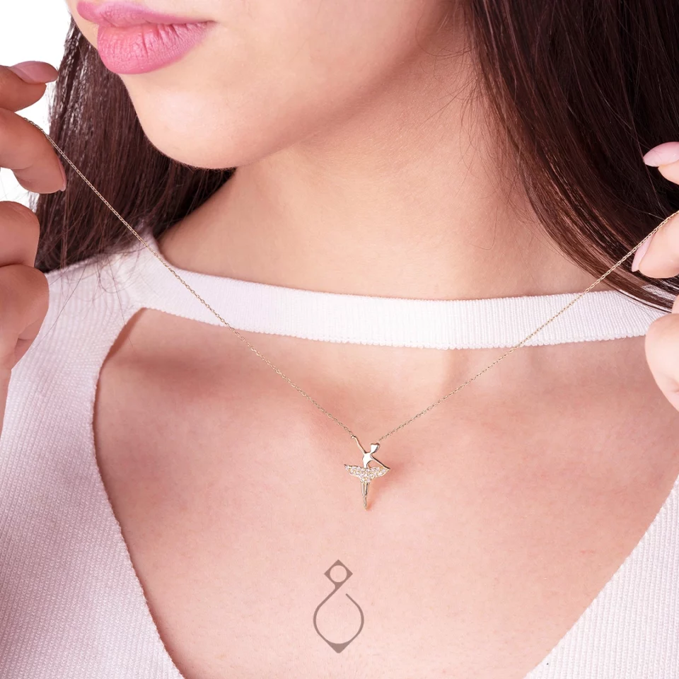 گردنبند طلا ظریف بالرین کد 173