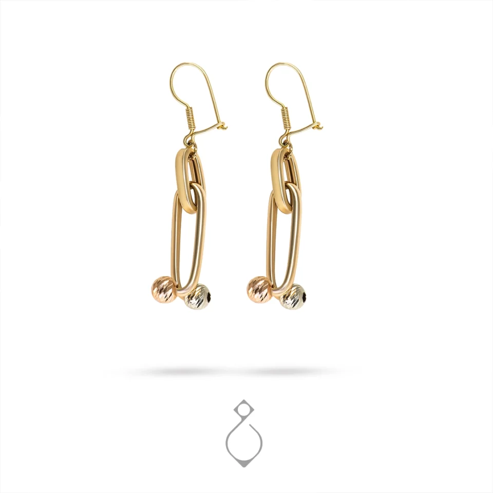 گوشواره طلا اویز اندیا طرح تیفانی کد 135