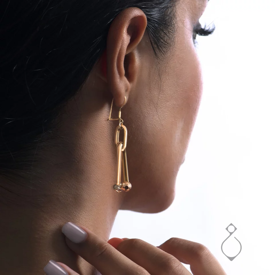 گوشواره طلا اویز اندیا طرح تیفانی کد 135