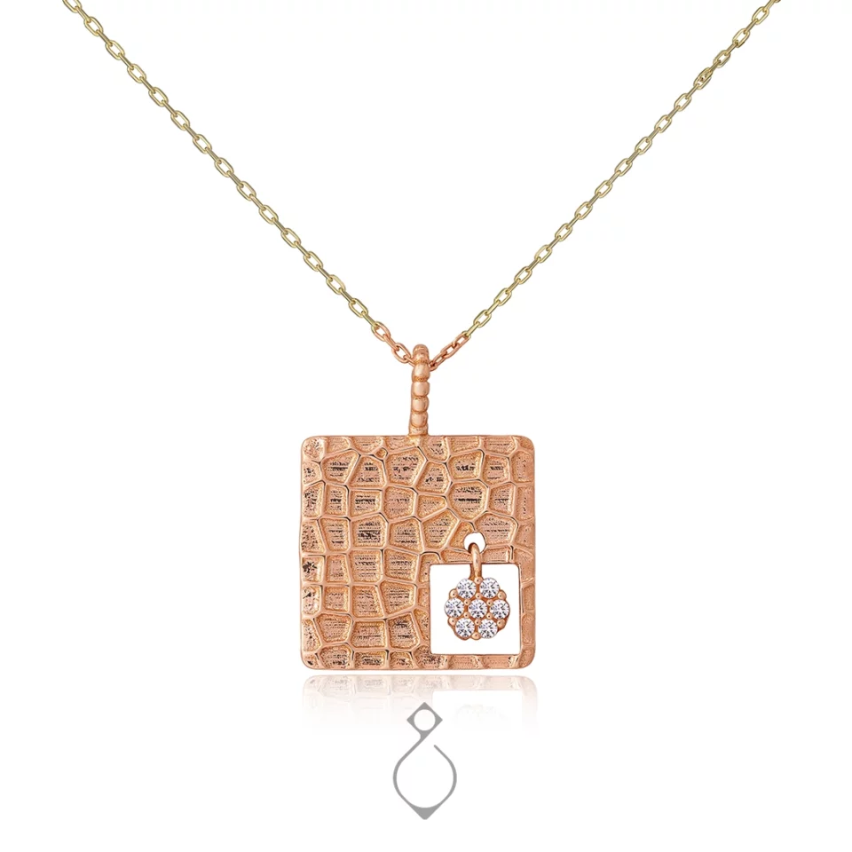 گردنبند طلا طرح مربع کد 174