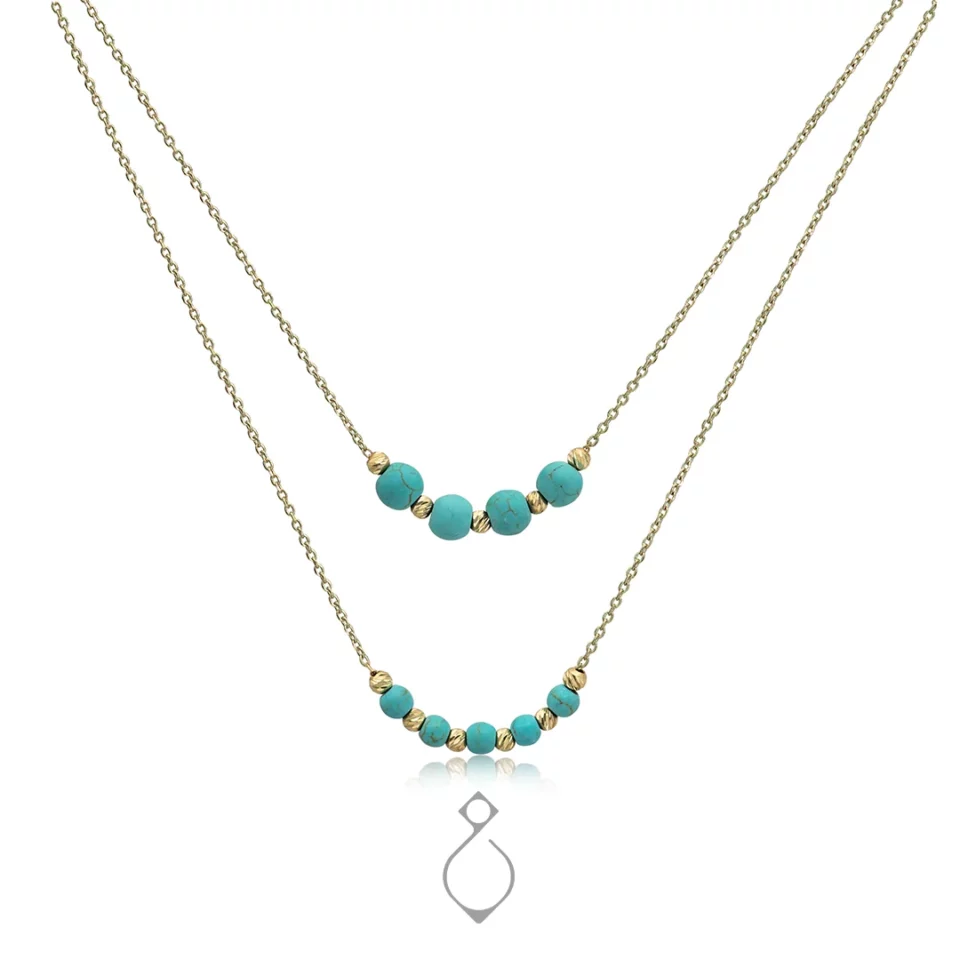 سرویس طلا طرح گوی فیروزه کد 111