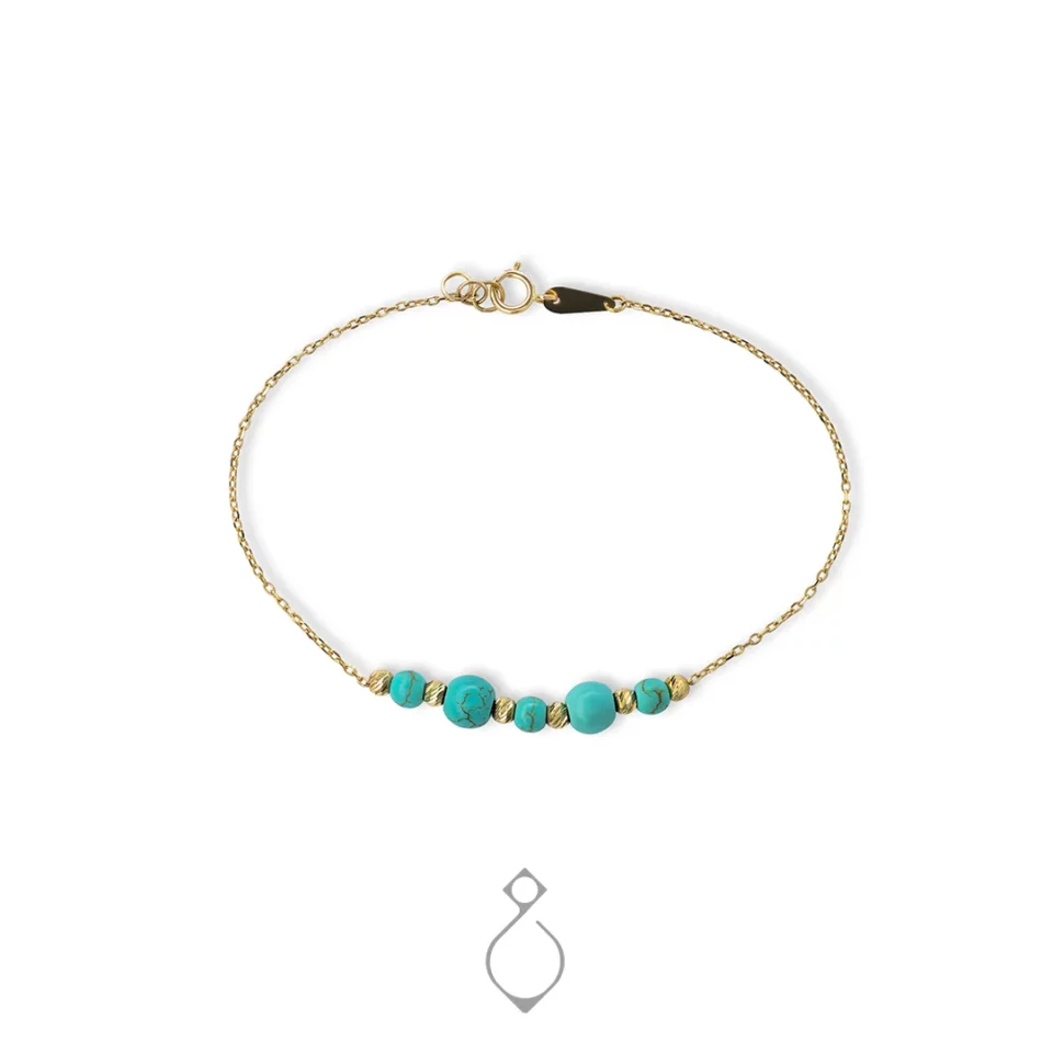 سرویس طلا طرح گوی فیروزه کد 111