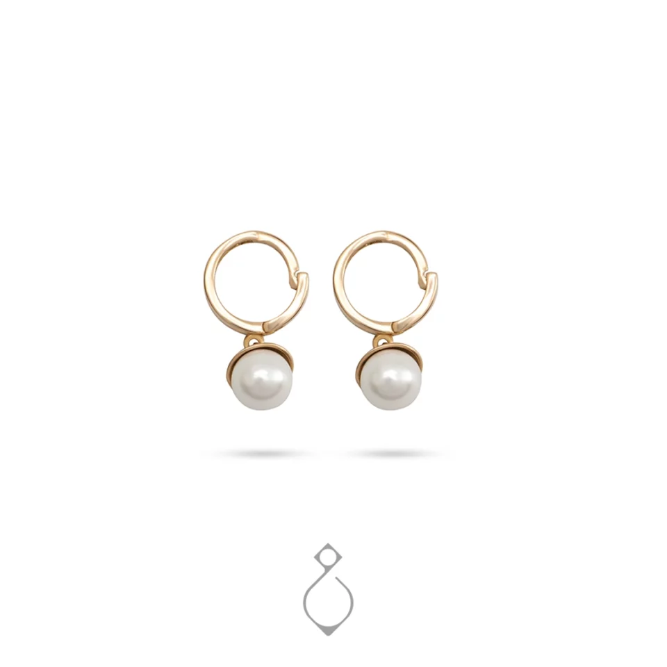 گوشواره طلای آویز طرح مروارید کد 136