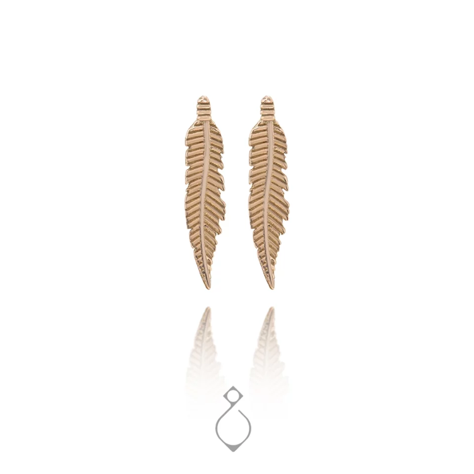 گوشواره طلا میخی طرح برگ کد 115