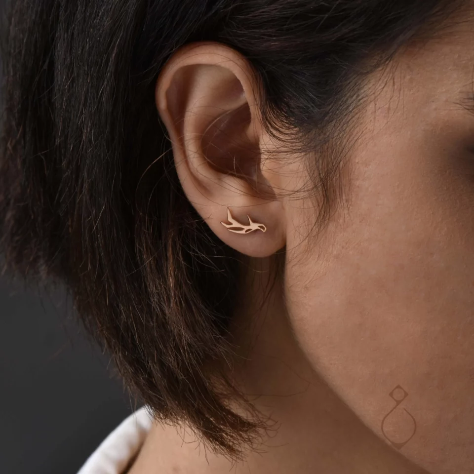 گوشواره طلامیخی طرح شاخه کد 114