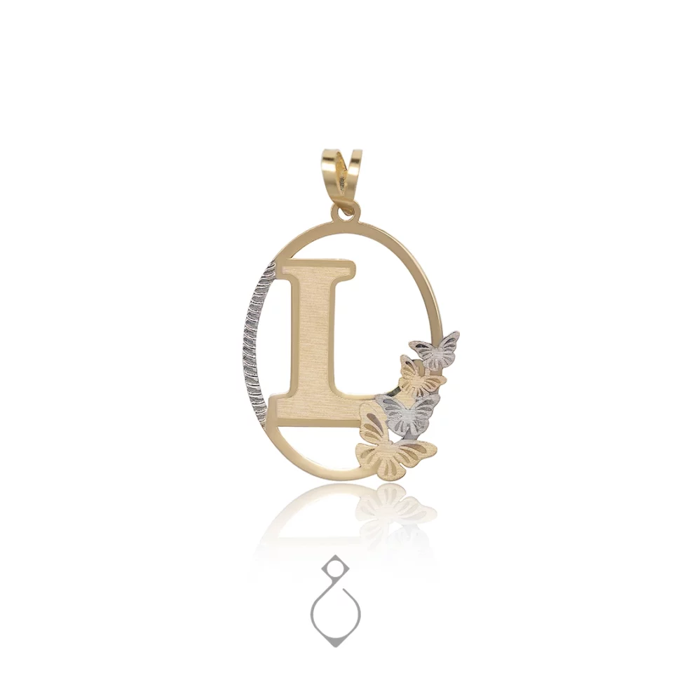 پلاک طلا لیزری طرح حرف ال کد 121