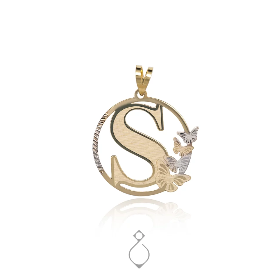 پلاک طلا لیزری طرح حرف اس کد 122