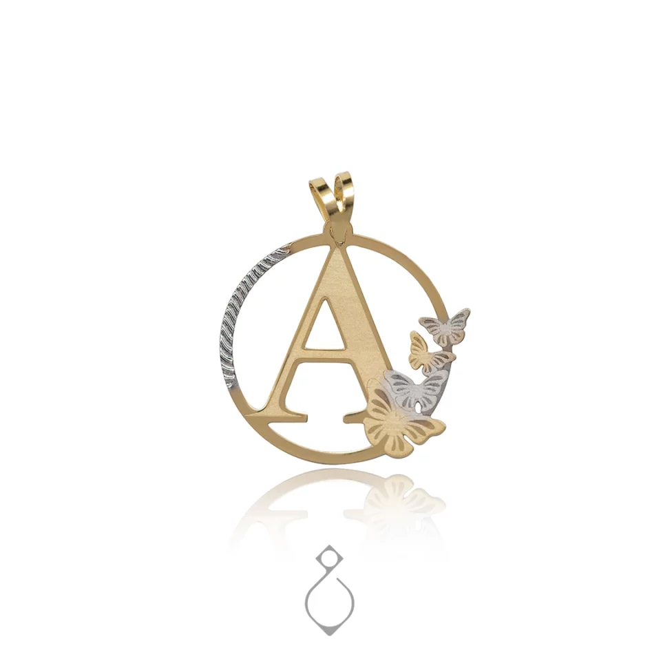 پلاک طلا لیزری طرح حرف ای کد 123