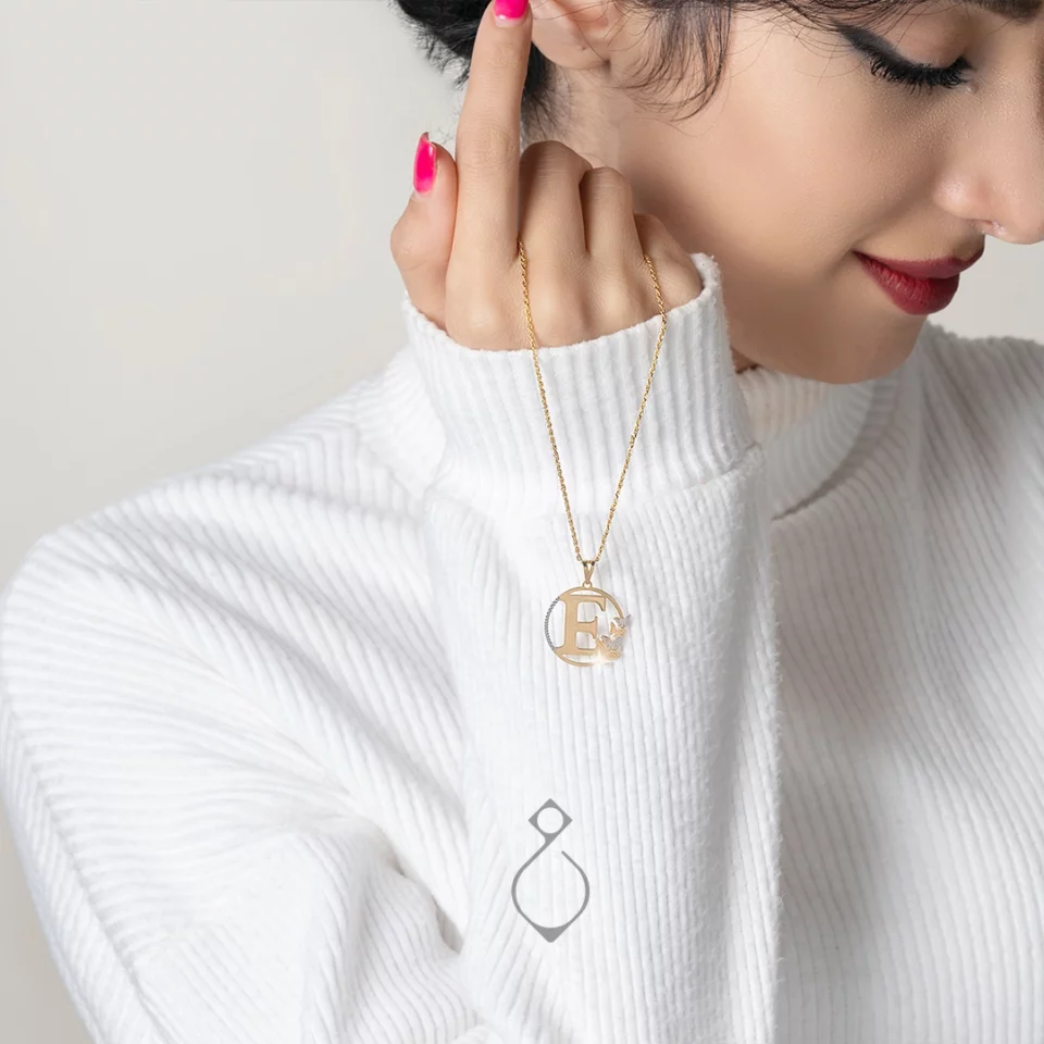 پلاک طلا لیزری طرح حرف ای کد 124