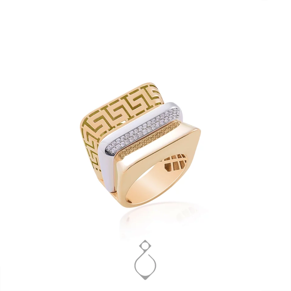 انگشتر طلا زنانه آیسان طرح ورساچ کد 145