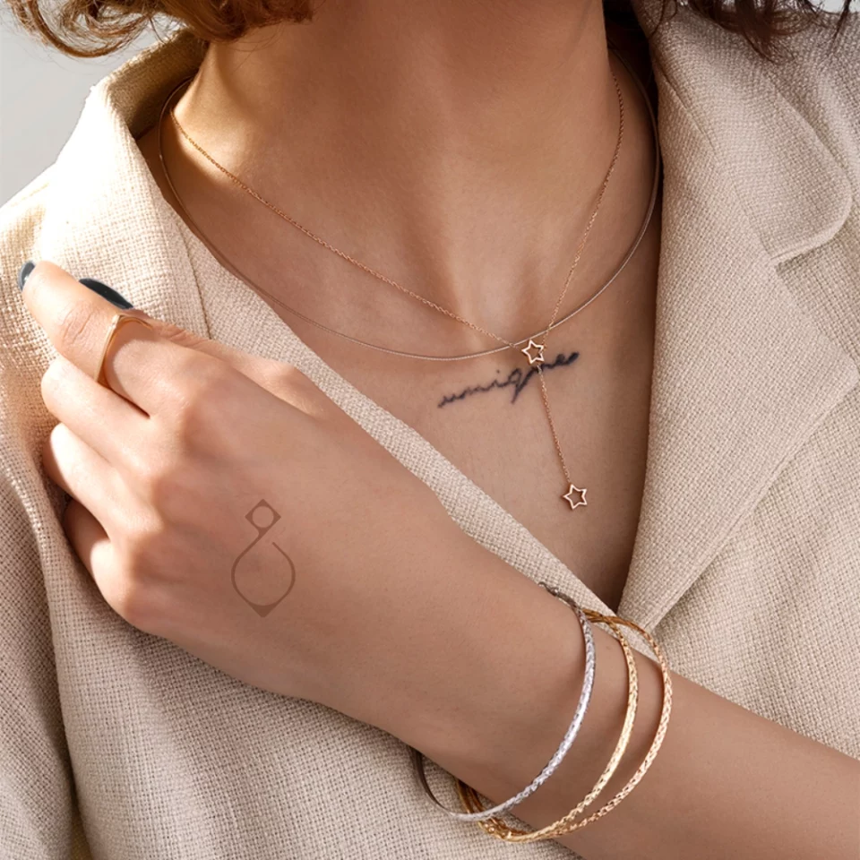 دستبند النگویی ست سه عددی طلا تراش ترک کد 126