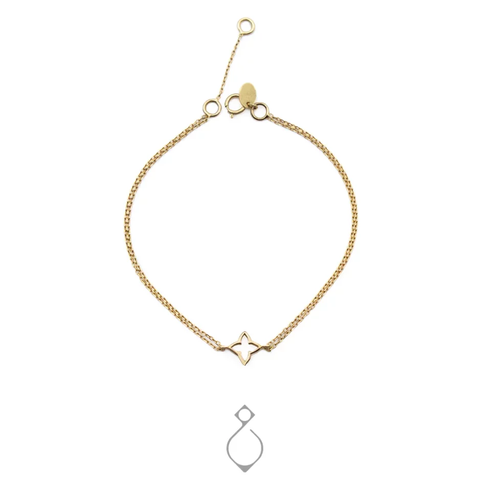 دستبند طلا ظریف ونکلیف توخالی کد 103